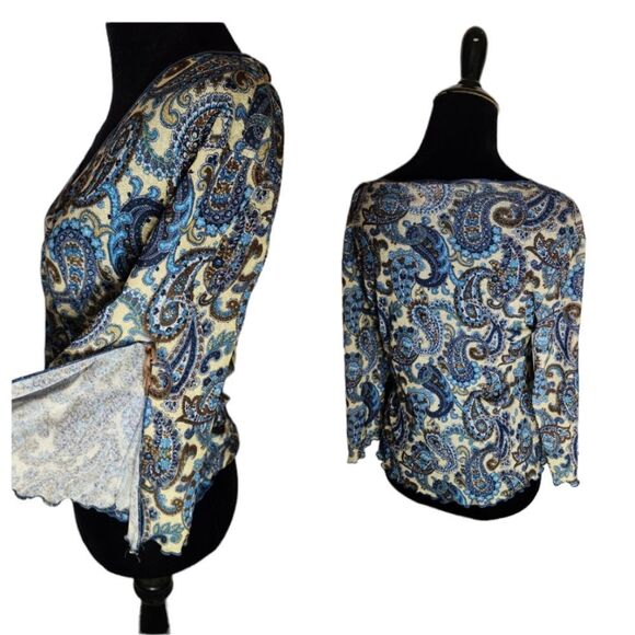 vintage y2k boho bellsleeved flare top - Picture 4 of 5